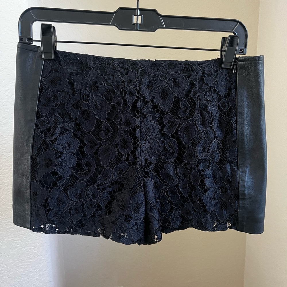 Trina Turk Lace and Leather Shorts - Size 4